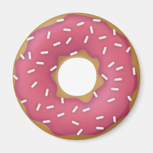 Strawberry Frosted Donut with Sprinkles Magnet (Front)