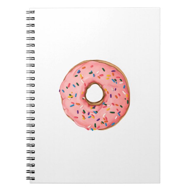Strawberry Frosted Doughnut with Sprinkles Notebook (Front)