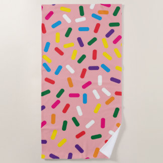 Strawberry Frosted Sprinkles Beach Towel