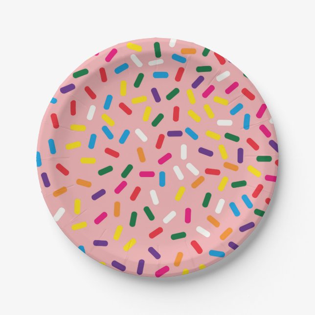 Strawberry Frosted Sprinkles Paper Plates (Front)