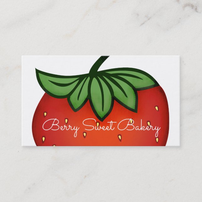 strawberry fruit bakery catering business card (Front)