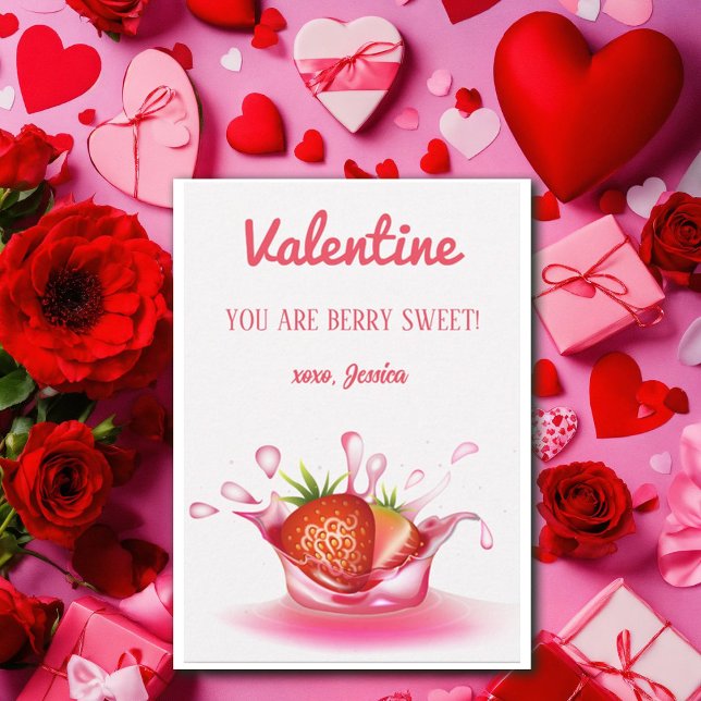 Strawberry Fruit Berry Sweet Valentines Day Card (Creator Uploaded)