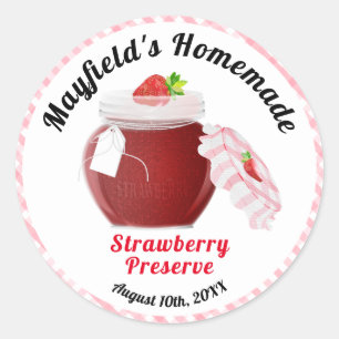 Strawberry Fruit Canning   Jam Jar Label