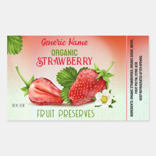 Strawberry Fruit Canning Sticker (Front)