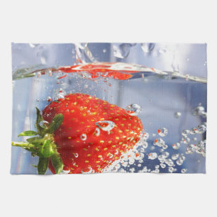 Strawberry fruit in water photography beautiful kitchen towel
