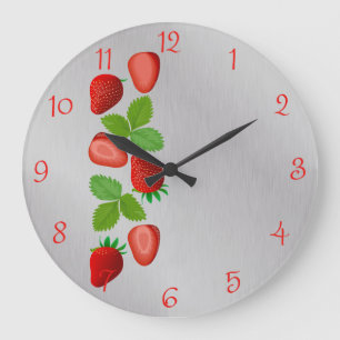 Strawberry Fruit, Kitchen Large Clock