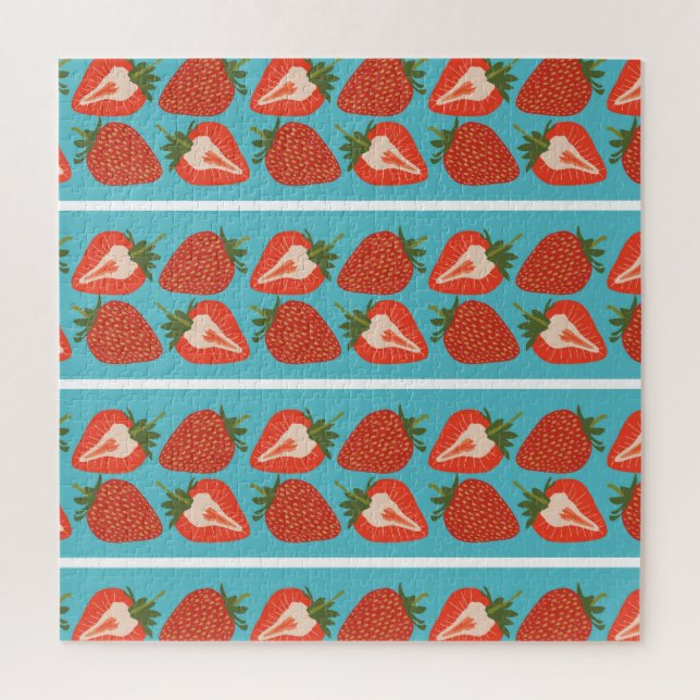 Strawberry Fruit: Seamless Repeat Pattern. Jigsaw Puzzle (Vertical)