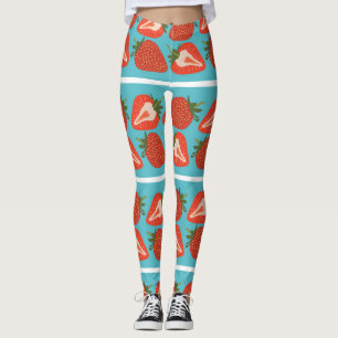 Strawberry Fruit: Seamless Repeat Pattern. Leggings