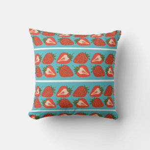 Strawberry Fruit: Seamless Repeat Pattern. Throw Pillow