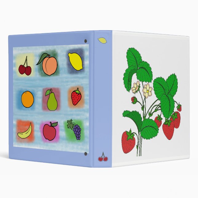 Strawberry Fruit Surprise Reversible Binder (Background)