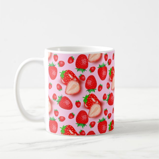 Strawberry Fruity Pattern Coffee Mug (Left)