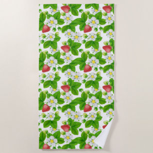 Strawberry garden beach towel
