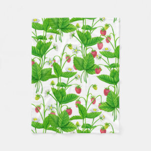 Strawberry garden fleece blanket