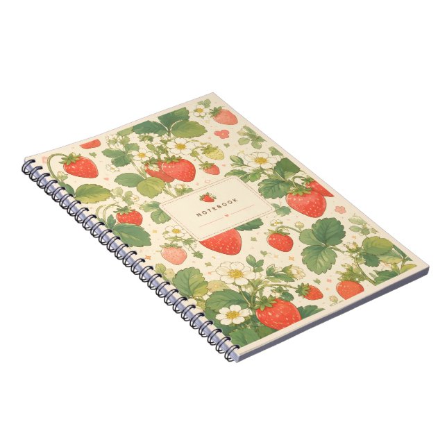 Strawberry Garden Floral Notebook (Right Side)