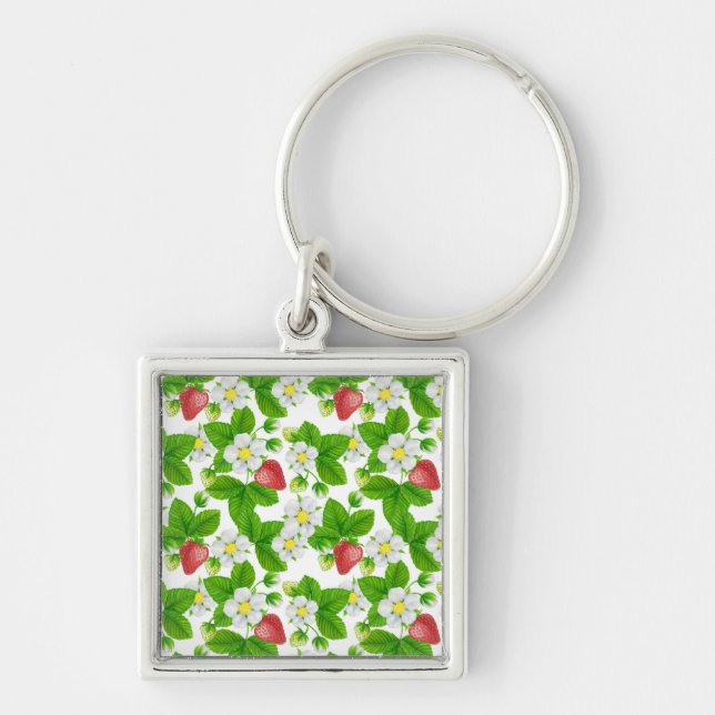 Strawberry garden keychain (Front)