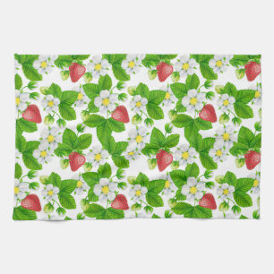 Strawberry garden kitchen towel