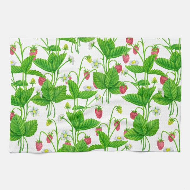 Strawberry garden kitchen towel (Horizontal)