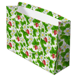 Strawberry garden large gift bag