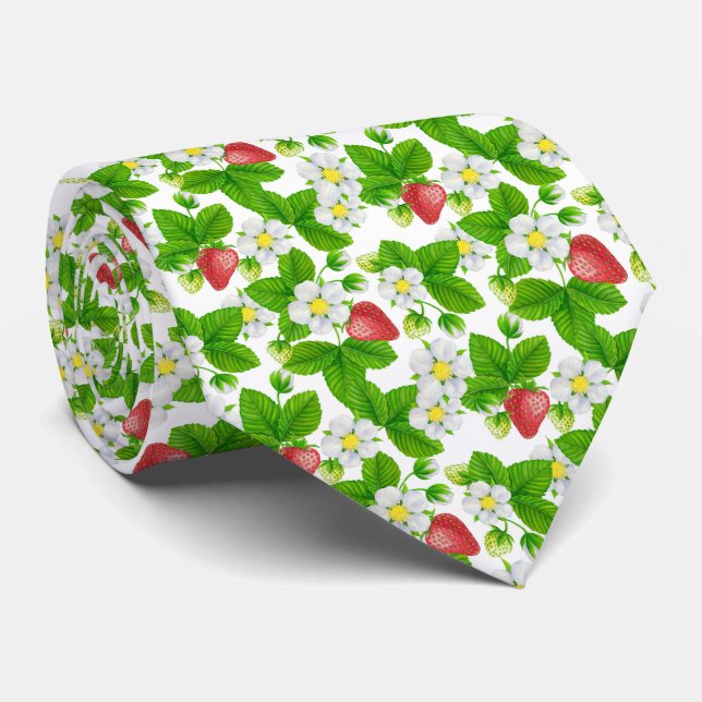 Strawberry garden neck tie (Rolled)