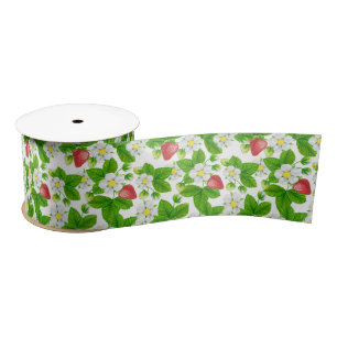 Strawberry garden satin ribbon