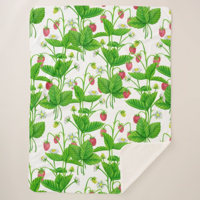 Strawberry garden sherpa blanket (Front)