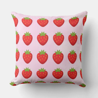 Strawberry Garden Throw Pillow
