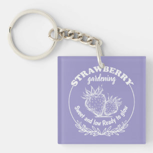 strawberry gardening keychain