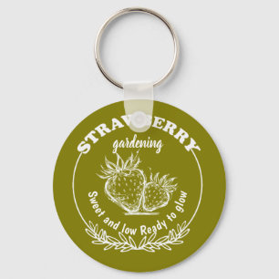 strawberry gardening keychain