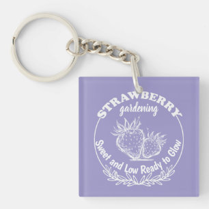 strawberry gardening keychain