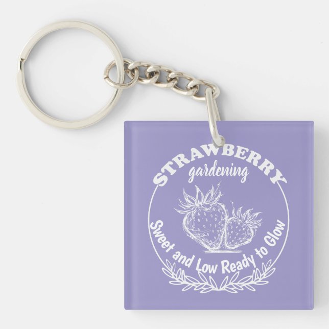 strawberry gardening keychain (Front)