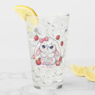 Strawberry Gaze Bunny - Cute Anime Eyes & Ribbon Glass
