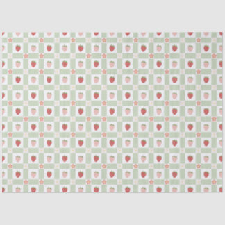 Strawberry Gingham Berry Themed Tissue Paper