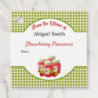 Strawberry Gingham Canning Jar Hang Tag