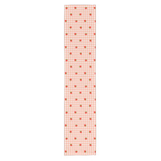 Strawberry & Gingham Check (Salmon Pink) Short Table Runner