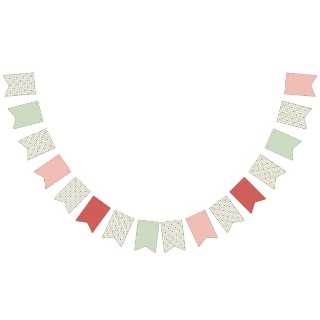 Strawberry Gingham First Birthday  Bunting Flags (All)