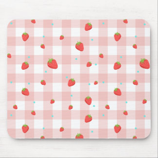 Strawberry Gingham Mouse Pad