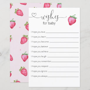 Strawberry  Girl  Baby Shower Wishes For Baby