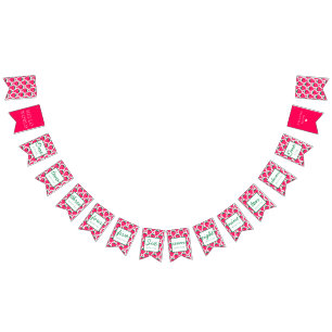 Strawberry Girl Berry 1st Birthday Milestones Bunting Flags