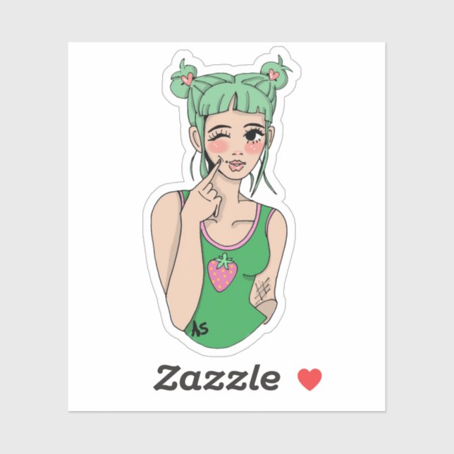 Strawberry Girl Sticker (Feuille)