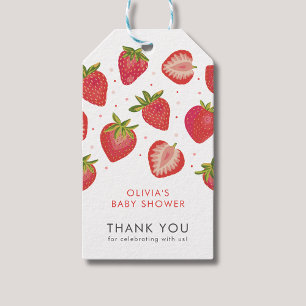 Strawberry Girls Baby Shower Gift Tags