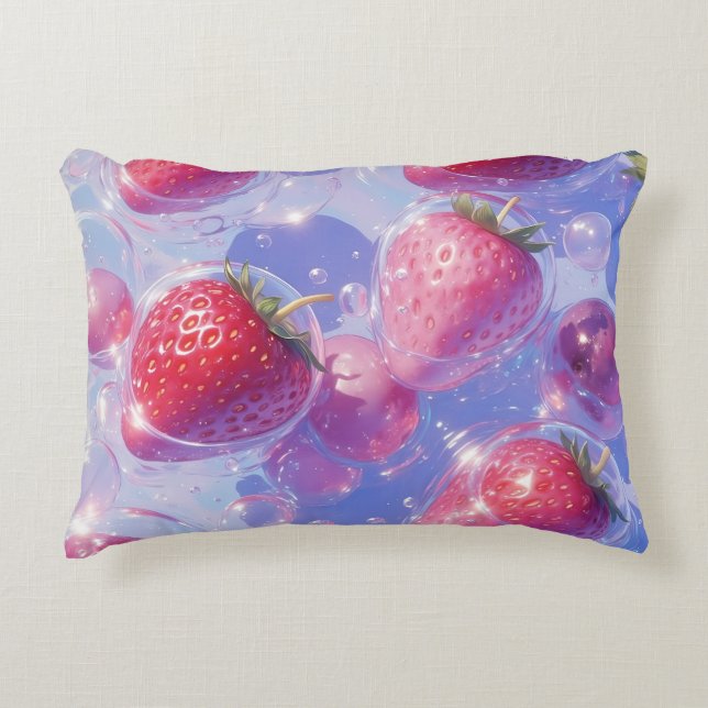 Strawberry Grape Splash Accent Pillow (Front)