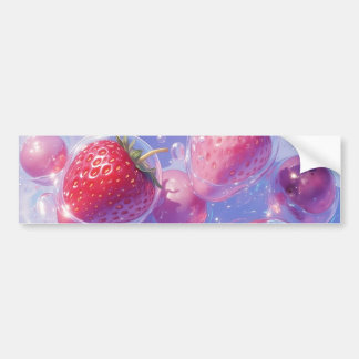 Strawberry Grape Splash Bumper Sticker