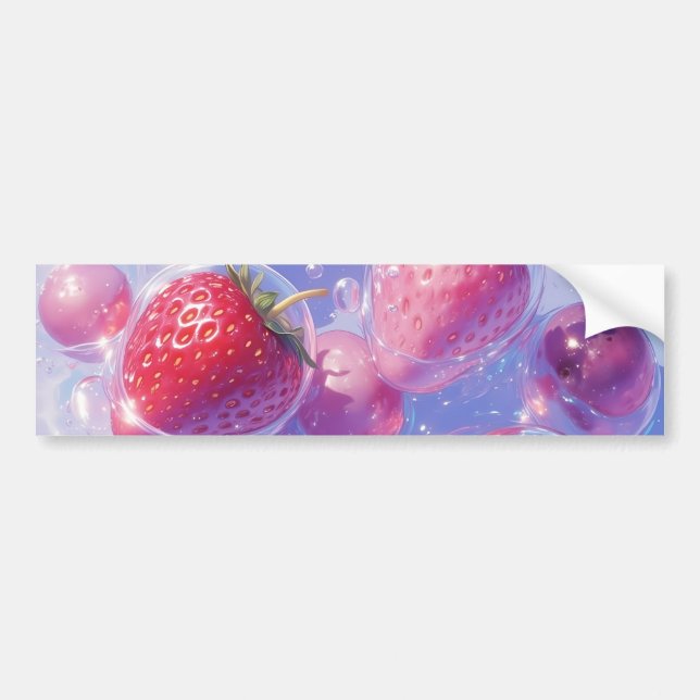 Strawberry Grape Splash Bumper Sticker (Front)