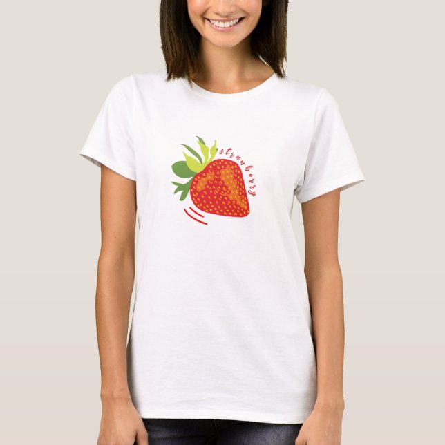 Strawberry Graphic Print T-shirt Design (Front)