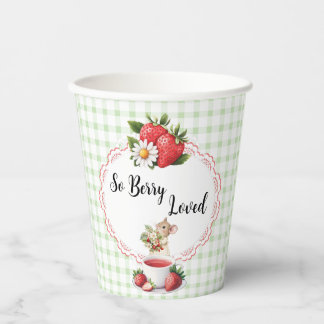 Strawberry Green Gingham Baby Shower-Paper Cups