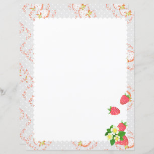 Strawberry Grey Stationery Paper