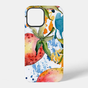 Strawberry healthy food. Watercolor background ill iPhone 12 Case