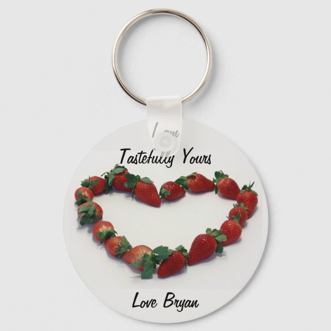 Strawberry Heart Keychain (Front)
