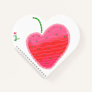 Strawberry Heart shaped notebook