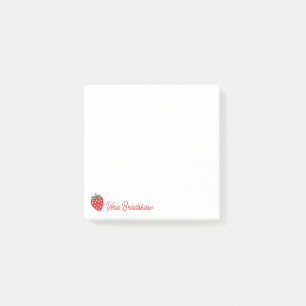 Strawberry Hearts Berry Sweet Custom Name Post-it Notes